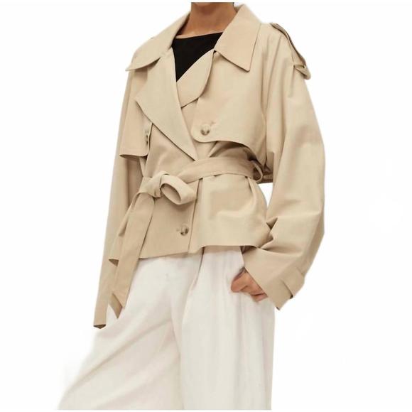 Elodie Light Tan Trench Coat - Picture 2 of 3
